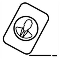 Contact Register And Address Icon Concept in black line color vector