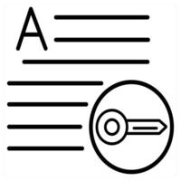 Key Data And Contact Icon Concept in black line color vector