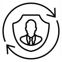 Update Security And Refresh Icon Concept in black line color vector