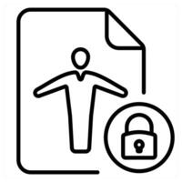 Personal Data And Gdpr in black line color vector