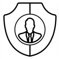Security Shield Icon Concept in black line color vector