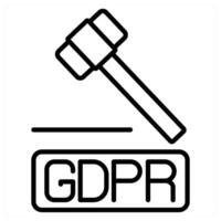 Gdpr And Privacy Icon in black line color vector