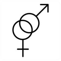 genderless icon concept in black line color vector