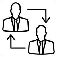 Teamwork icon concept in black line color vector