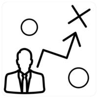 Strategy and planning icon concept in black line color vector