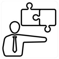 Strategy and plan icon concept in black line color vector