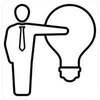 Idea icon concept in black line color vector