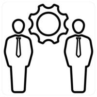 Management icon concept in black line color vector