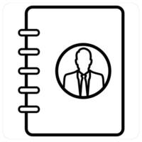 Employee register icon concept in black line color vector