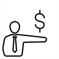 Audit icon concept in black line color vector