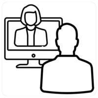 Conference icon concept in black line color vector