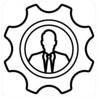 Specialist icon concept in black line color vector