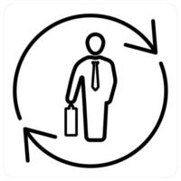 Ability and responsibilities icon concept in black line color vector