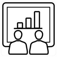 Presentation icon concept in black line color vector