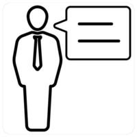 Businessman and manager icon concept in black line color vector