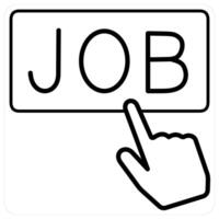 Search Job icon concept in black line color vector
