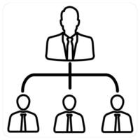 Hierarchy icon concept in black line color vector