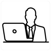 Reception icon concept in black line color vector