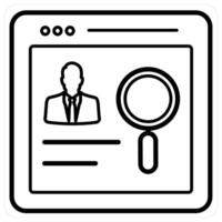 Candidate Search icon concept in black line color vector