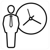 Employee Time icon concept in black line color vector