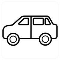Vehicle Insurance icon concept in black line color vector