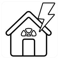 Thunderstorm insurance icon concept in black line color vector
