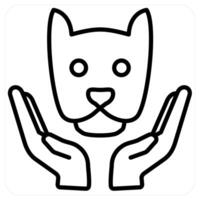 Animal Insurance icon concept in black line color vector
