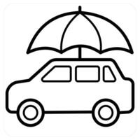 Car Insurance concept in black line color vector