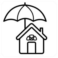 Property Insurance concept in black line color vector