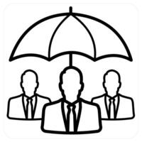 Employee Insurance icon concept in black line color vector
