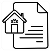 Home Insurance Policy document icon concept in black line color vector
