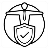 Insublack Person icon in black line color vector