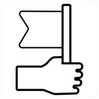 Flag icon concept in black line color vector