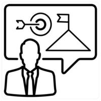 Goal icon concept in black line color vector