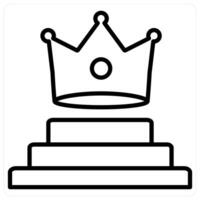Winner and champion icon concept in black line color vector