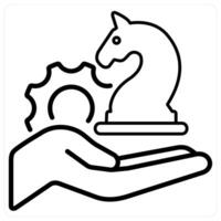 Strategy and solution icon concept in black line color vector