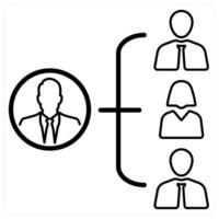 Hierarchy and organization icon concept in black line color vector