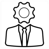 Creative icon concept in black line color vector