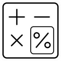 Calculator and budget icon concept in black line color vector