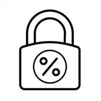 Fixed Interest Rate icon concept in black line color vector