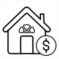 Home Loan in black line color vector