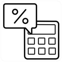 Calculator icon concept in black line color vector