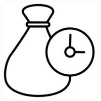 Loan Duration icon concept in black line color vector