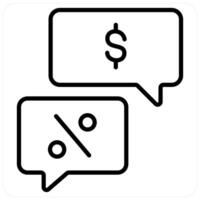 Interest Rate and rate icon concept in black line color vector