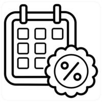 Calendar icon concept in black line color vector