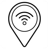 wifi icon concept in black line color vector