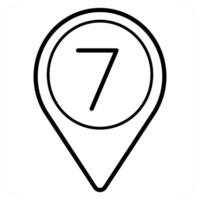 seven icon concept in black line color vector