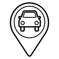 Car Parking icon concept in black line color vector