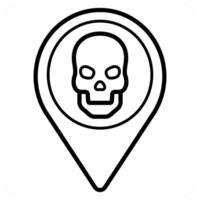 danger and alert icon concept in black line color vector