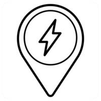 Electricity icon concept in black line color vector